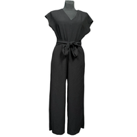 Kombinezon Damski na Krótki Rękaw Luźny Lekki Wygodny Czarny Rozmiar 42