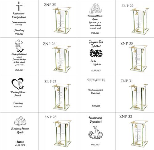 Ekskluzywny znicz szklany złoto biały PERSONALIZOWANY GRAWER dla SZWAGIERKI na Arena.pl