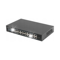 Switch niezarządzalny Lanberg 24x 1Gb PoE+/2x Gb 2x SFP Rack 19"