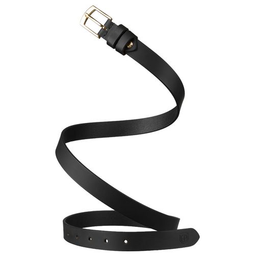 skórzany pasek damski w czarnym  klamrą - peterson 105 na Arena.pl