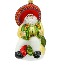 Bombka choinkowa szklana: Mikołaj w stylu meksykańskim