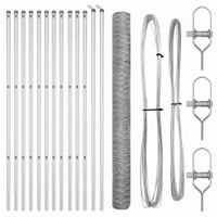 Ogrodzenie z słupkami Srebrny 1.6 x 25 m Stal pokryta PCV