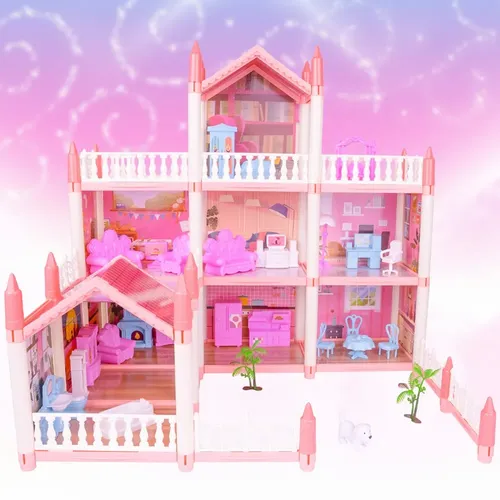 Duży Domek dla Lalek Villa Rezydencja Meble Taras na Arena.pl