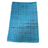 Dywan Juta Naturalna Ręcznie Tkany Prostokątny Niebieski 60x90 cm