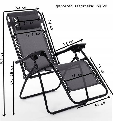 Leżak metal szary Ote na Arena.pl