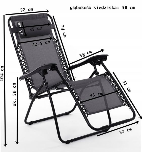 Leżak metal szary Ote zdjęcie 2