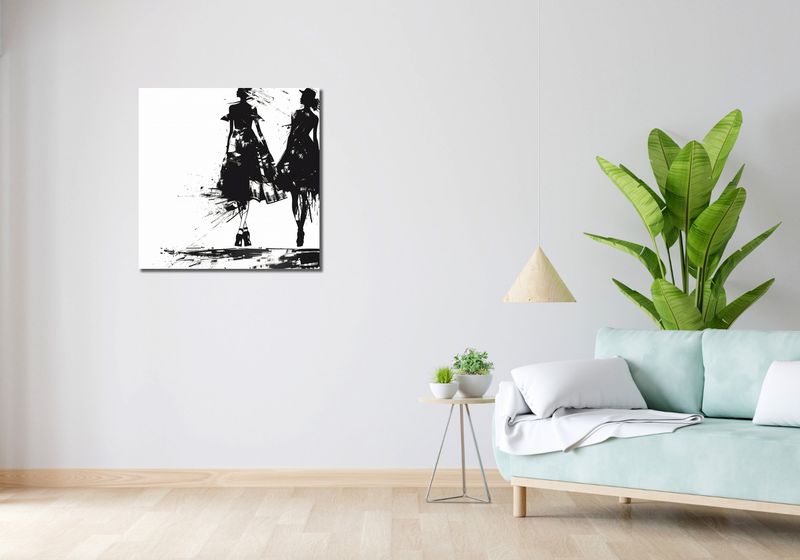 Obraz 70x70cm Atramentowy Przerys zdjęcie 2