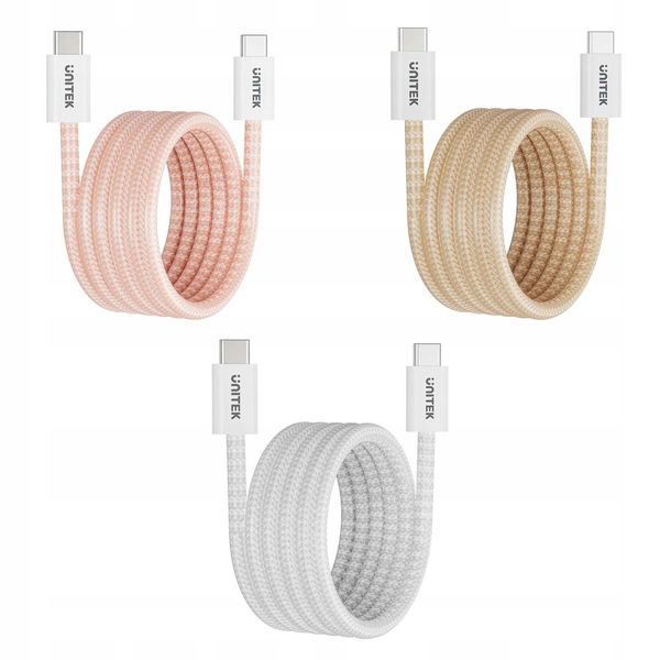Kabel niktrade USB - USB typ C 1 m beżowy zdjęcie 3