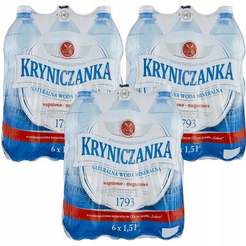Kryniczanka woda mineralna wysokozmineralizowana wysokonasycona 1,5 l x 18 na Arena.pl