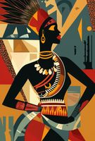 Plakat 67,5x100cm Afrykańska Mozaika