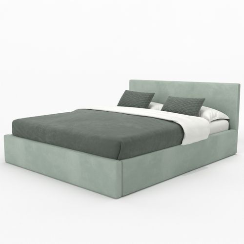 ŁÓŻKO TAPICEROWANE DO SYPIALNI 180x200 ŁÓŻKO PODWÓJNE Z POJEMNIKIEM MIĘTOWE na Arena.pl