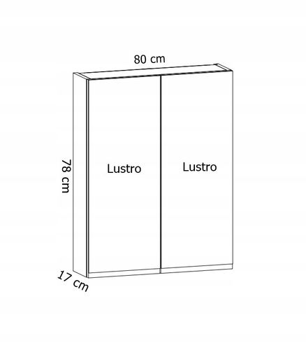 Szafka łazienkowa wisząca ANTICO 80 z lustrem  czarna (W7) na Arena.pl