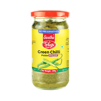 Marynowane zielone chilli bez czosnku Green Chilli Pickle Telugu 300g