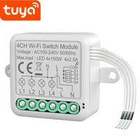 PRZEKAŹNIK PRZEŁĄCZNIK WŁĄCZNIK ŚWIATŁA 4 CH WiFi DOPUSZKOWY MINI SMART TUY