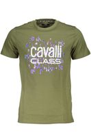 KOSZULKA CAVALLI CLASS Z KRÓTKIM RĘKAWEM MĘSKA ZIELONA 2XS