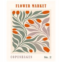 2 x Plakat 50x40 Kwiaty minimalizm nowoczesny miasta Kopenhaga BOHO 12 WZOR