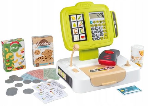 Zabawa w Sklep Skaner Kalkulator Elektroniczna Kasa Smoby Artykuł Spożywcze na Arena.pl