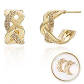 Kolczyki Ze Stali Szlachetnej Pozłacanej 14K Złotem , Srebro S925 Kst3327