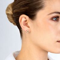 Złote kolczyki, trójkolorowy węzeł, pr.585 prezent, eleganckie kolczyki