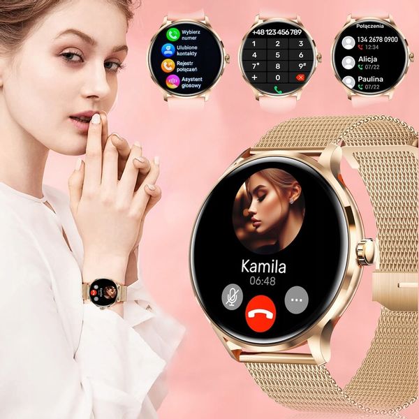 SMARTWATCH DAMSKI Z FUNKCJA ROZMOWY SPORT PULS POMIARY MENU PL SMART WATCH zdjęcie 11