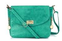 Morska Włoska Torebka Skórzana Listonoszka Skóra Węża T96