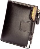 Portfel Męski skóra na suwak zatrzask Skórzany  C4_BRĄZOWY