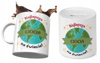 Dla Cioci Zestaw Kubek + Skarbonka Na Prezent Z Nadrukiem Ze Zdjęciem