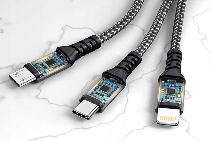 ZESTAW MAŁA MOCNA SZYBKA ŁADOWARKA DO AUTA QC3.0 PD20W Z MOCNYM KABLEM 5W1 zdjęcie 2