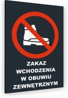 Tabliczka znak informacyjny 30x20 Antracyt ZAKAZ NOSZENIA BUTÓW Dibond