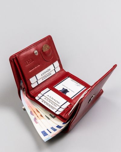 skórzany portfel z zewnętrzną portmonetką - rovicky na Arena.pl