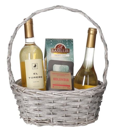 KOSZ WIKLINOWY DUŻY MOCNY SZARY KOSZE PREZENTOWE na Arena.pl