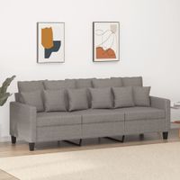 Sofa 3-osobowa, kolor taupe, 180 cm, tapicerowana tkaniną