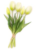 TULIPAN SILIKONOWY SZTUCZNE TULIPANY BUKIET 5 sztuk 25 cm BIAŁE