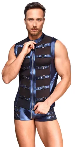 nek koszulka męska xl niebieska z czarnymi wstawkami i zamkiem na Arena.pl