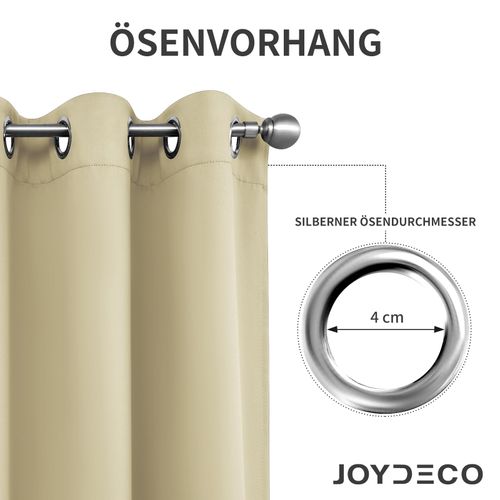 Zasłony zaciemniające termoizolacyjne 245x140 beżowe na przelotkach 2szt na Arena.pl