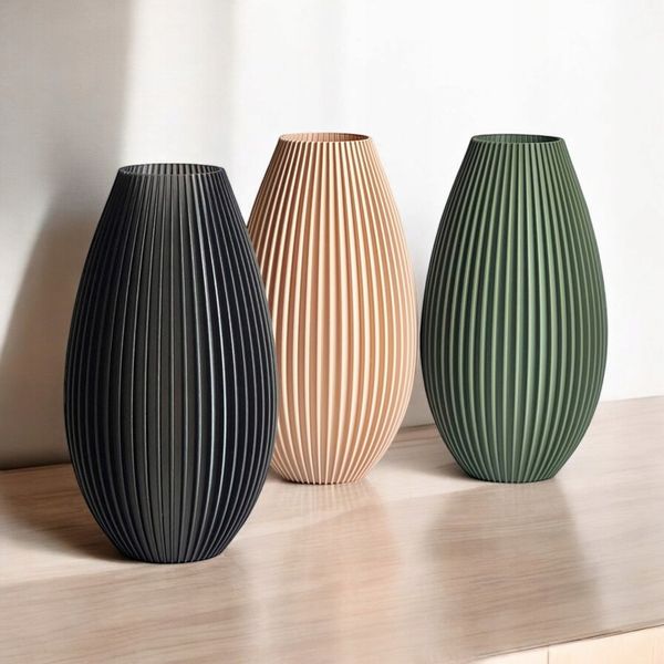 Wazon nietłukący 20 cm skandynawski Nowoczesny wazon 3D sztuczne zdjęcie 8