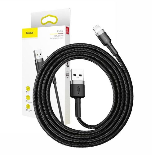 kabel lightning usb baseus cafule 2,4a 0.5m (szaro-czarny) na Arena.pl