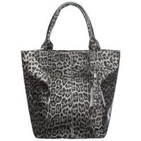 VERA PELLE torebka skórzana shopper w panterkę z saszetką V515 j.szara
