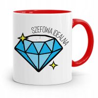 Kubek Czerwony Dla Szefowej Szefowa Idealna Z Nadrukiem Ze Zdjęciem