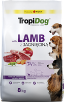 tropidog premium adult small breeds z jagnięciną i ryżem 8kg