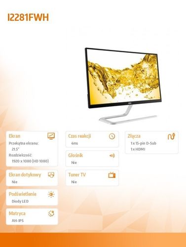 AOC 21.5'' I2281FWH IPS HDMI na Arena.pl