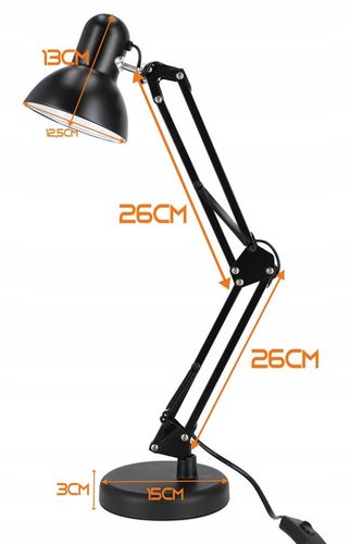 Lampka LED Biurkowa Lampa Szkolna Nocna Kreślarska Regulowana Uchwyt na Arena.pl