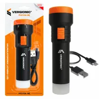 Vergionic latarka akumulatorowa led 2 tryby usb latarka robocza kemping