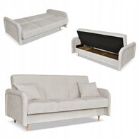 Kanapa sofa Merivo rozkładana wersalka funkcja spania pojemnik Family szara