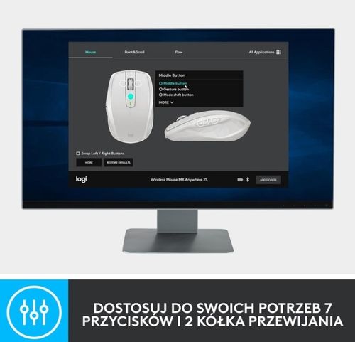 MYSZ BEZPRZEWODOWA LOGITECH MX ANYWHERE 2S BLUETOOTH EDITION 910-007231 na Arena.pl