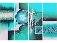 120CM 80 OBRAZ 4 ELEM TAŃCZĄCE POSTACIE NIEBIESKIM ŚCIENNY