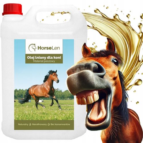 OLEJ LNIANY 5L DLA KONI HORSELEN zdrowa skóra sierść na Arena.pl