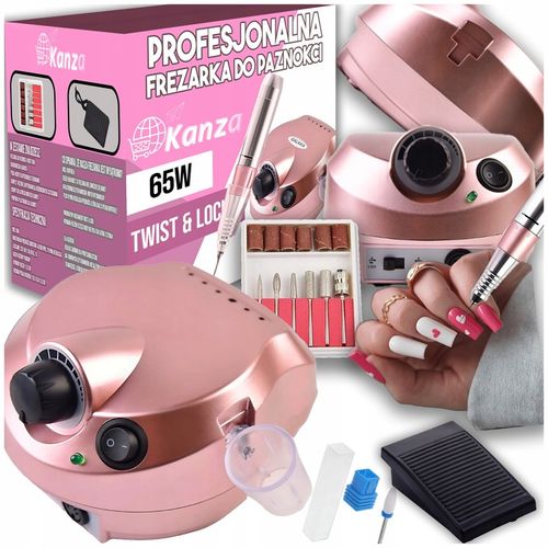 FREZARKA DO PAZNOKCI MANICURE PEDICURE 65W PROFESJONALNA MOCNA + FREZY na Arena.pl