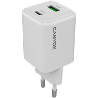 CANYON Ładowarka sieciowa CU45AC GaN 45W 1xPD 1xQC EU Biała