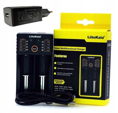 LiitoKala Lii-202 ŁADOWARKA OGNIW AKUMULATORÓW Li-Ion AAA 18650 + ADAPTER na Arena.pl